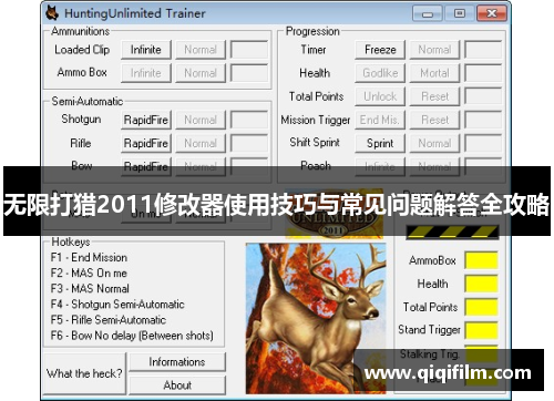 无限打猎2011修改器使用技巧与常见问题解答全攻略